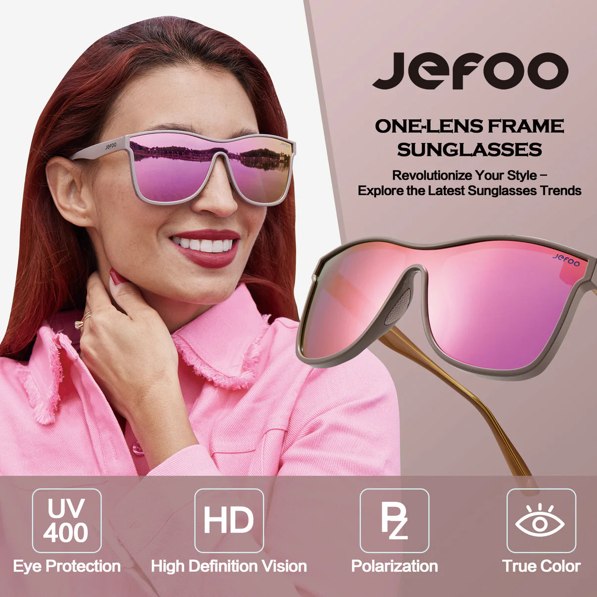 A-Beautiful-Woman-Wearing-Cute-One-Lens-Sunglasses-Aurora-Pink-JF189