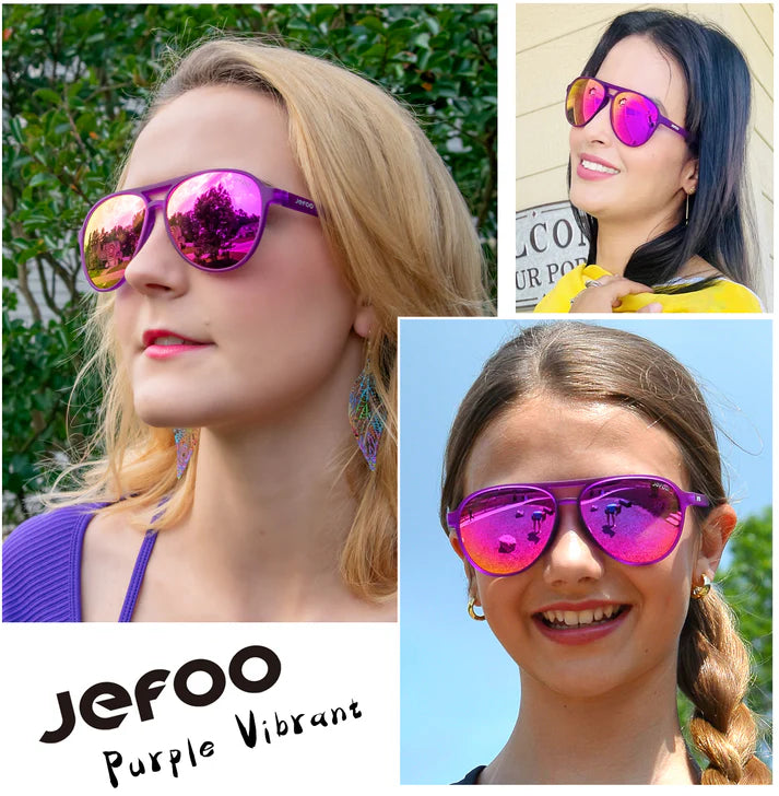 A-beautiful-woman-wearing-Aviator-Sunglasses-Purple