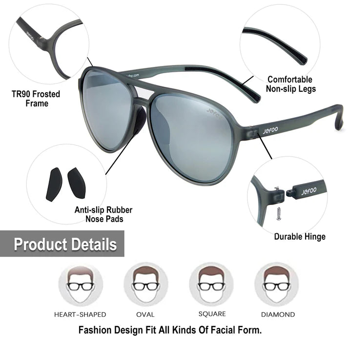 Advantages-of-JEFOO-Aviator-Sunglasses-For-Men-Tech-Silver-JF119 