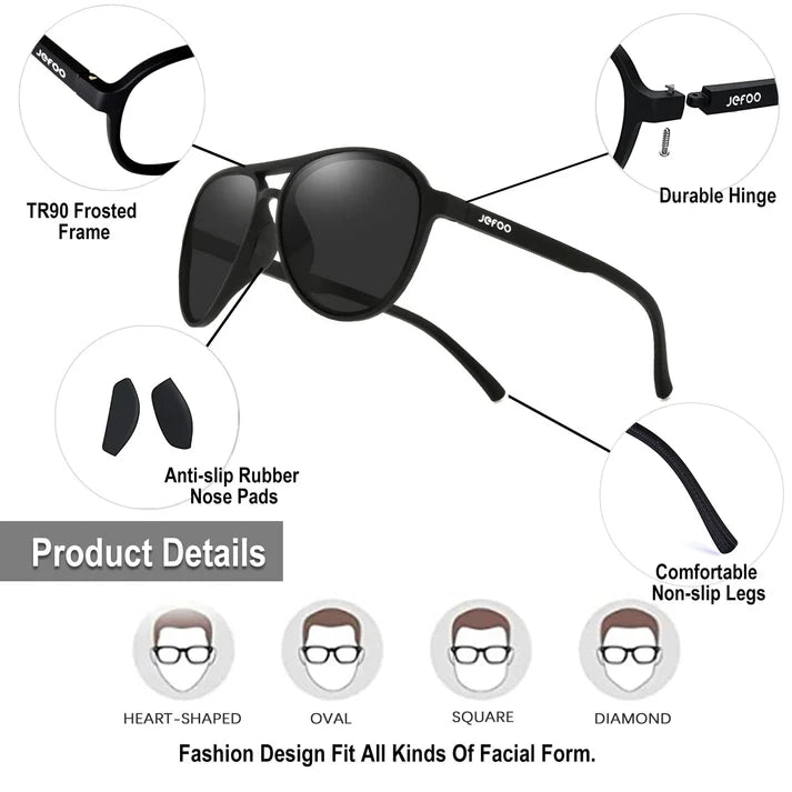 Advantages-of-JEFOO-Sports-Aviator-Sunglasses-Black-JF119   
