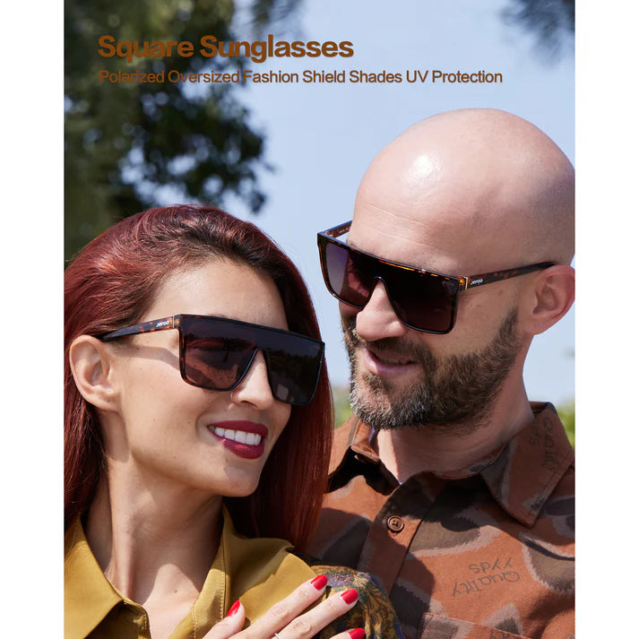 Couple-Wearing-Fashion-Flat-Top-Sunglasses-Rough-Winds