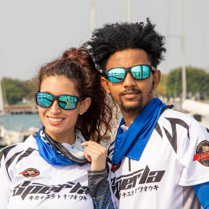 Couple-Wearing-Fishing-Floating-Sunglasses-Ice-Blue-JF129