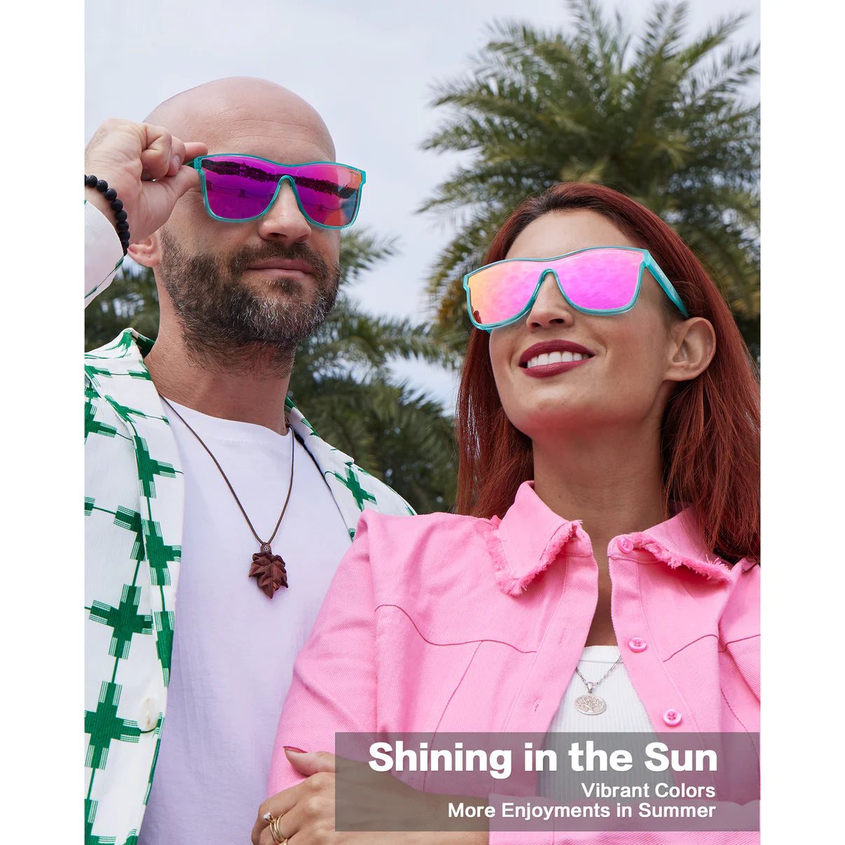 Couple-Wearing-Stylish-One-Lens-Sunglasses-Languedoc-Fuchsia