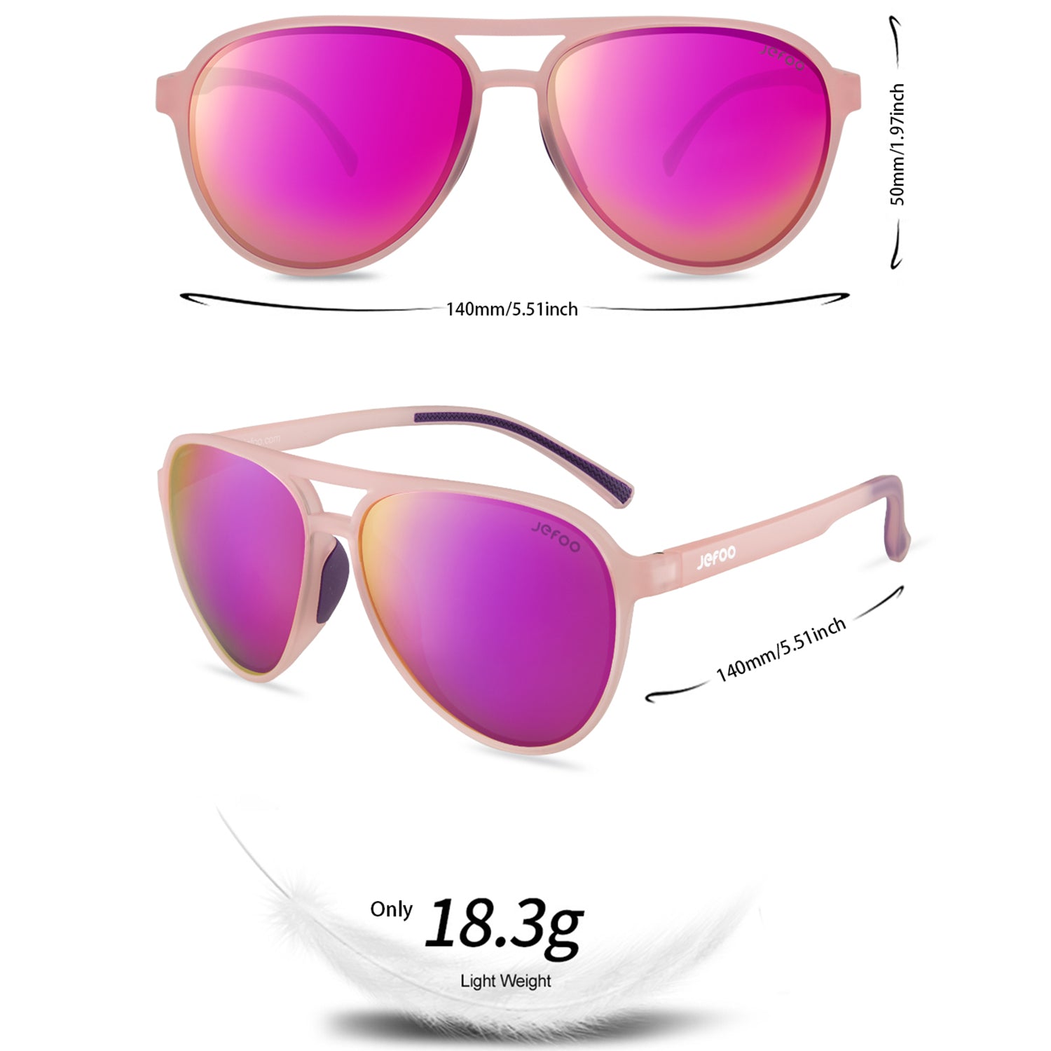 JEFOO-Cute-Aviator-Sunglasses-Barbie-Pink-JF119