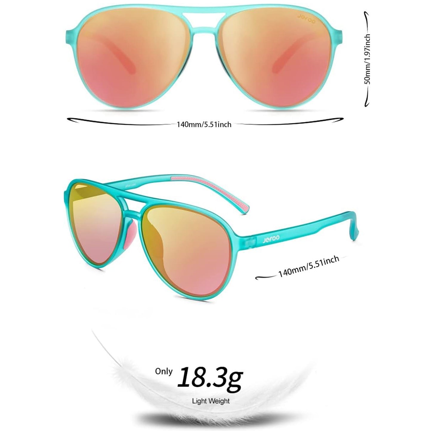 Polarized Aviator Sunglasses · Mint Green JF119