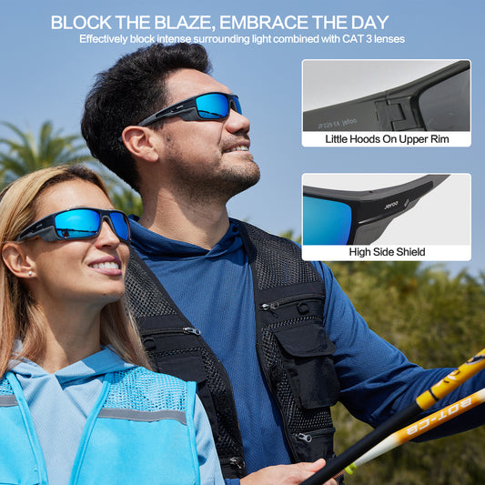 No Slip Rectangular Fishing Sunglasses · Blue Seafarer JF229