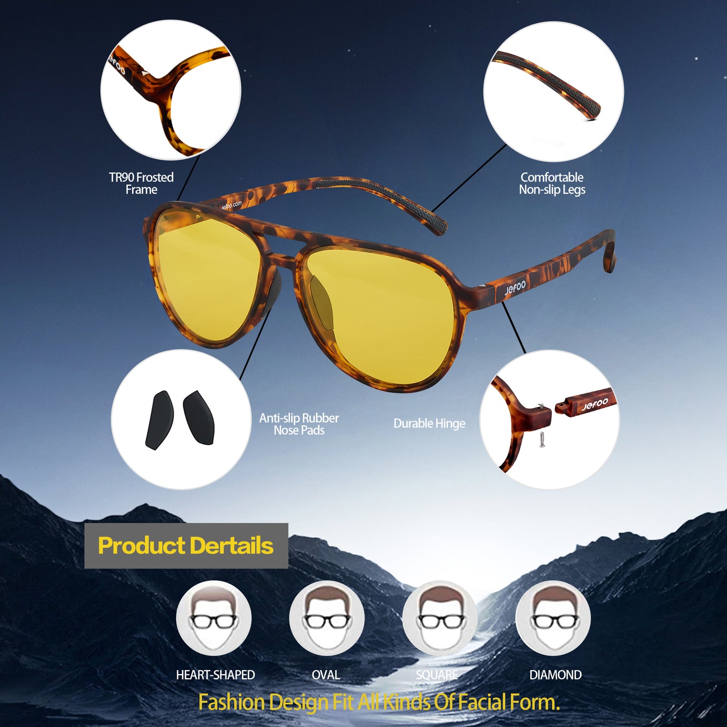 Photochromic Night Vision Sunglasses For Women And Men · Desert Camo JF119