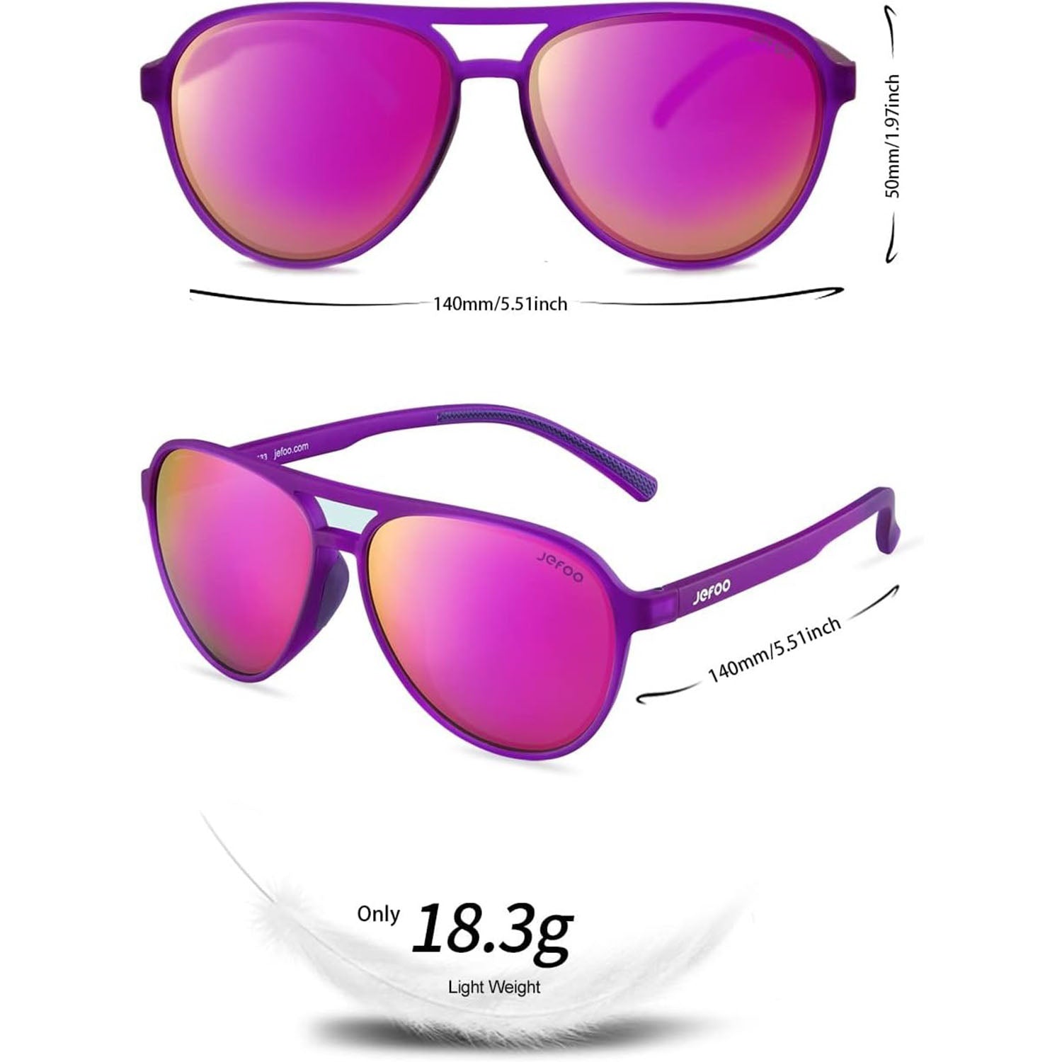 Aviator Sunglasses for Women Purple JF119