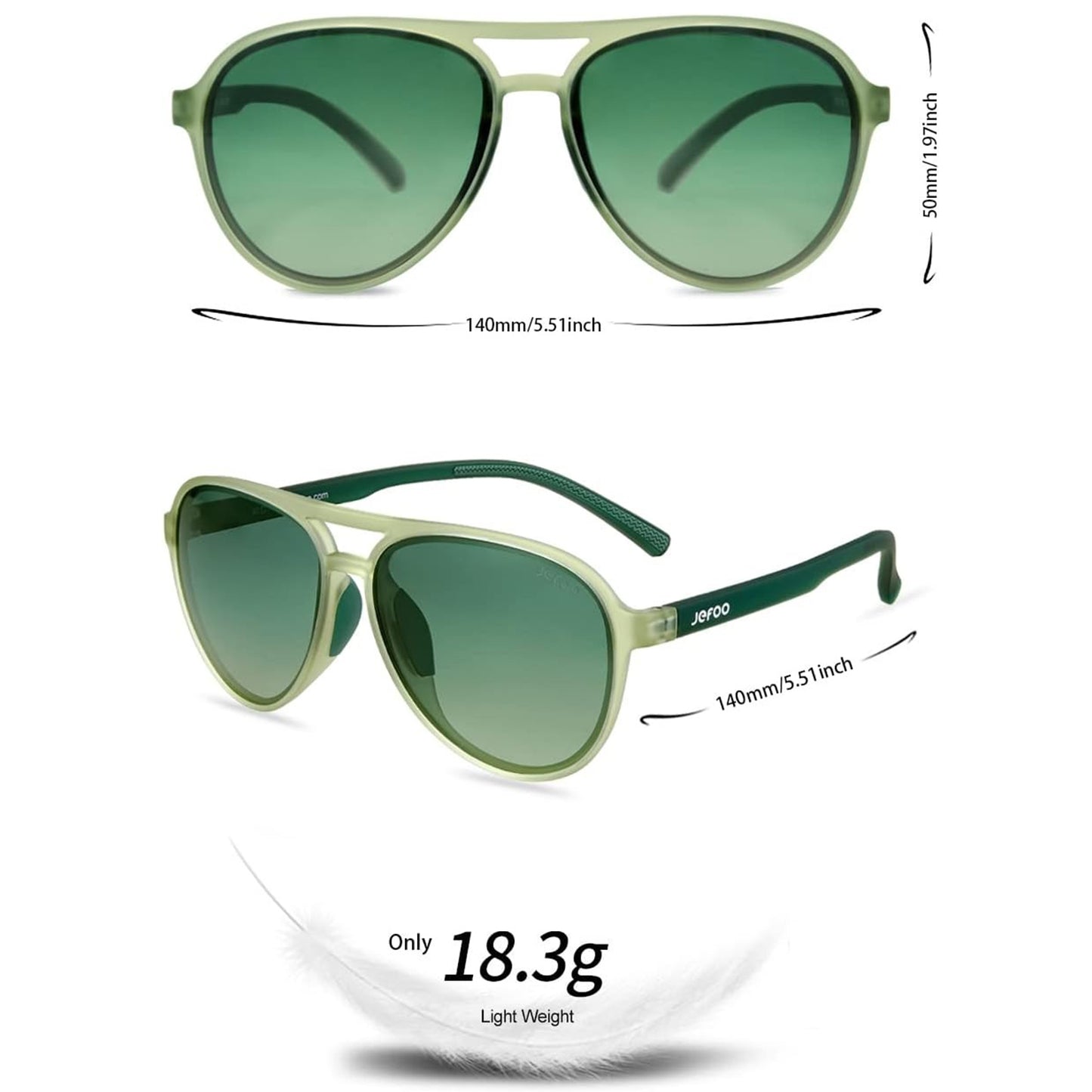 Tinted Aviator Sunglasses · Foliage Green JF119