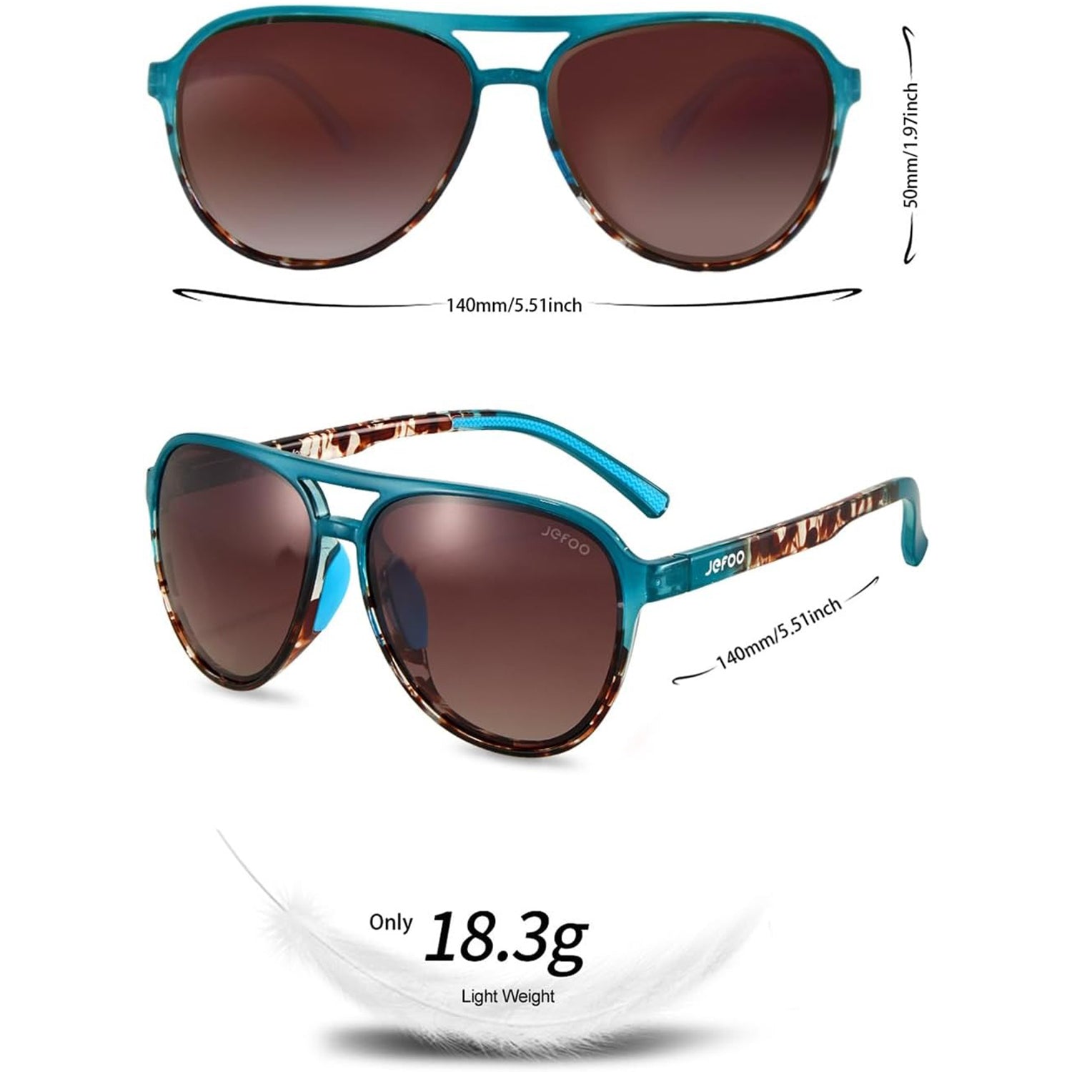 Vintage Aviator Sunglasses · Blue Agate JF119