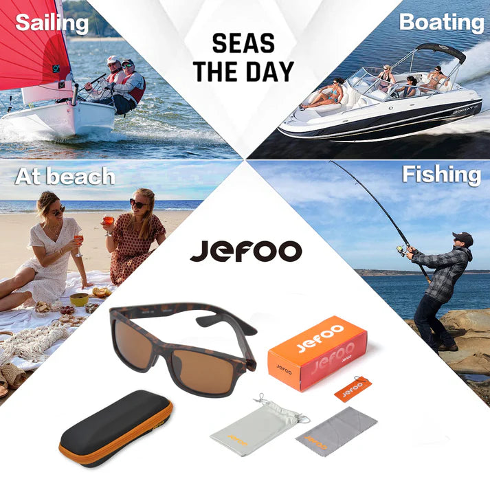Wearing-Water-Sports-Floating-Sunglasses-Brown-JF129-for-Traveling